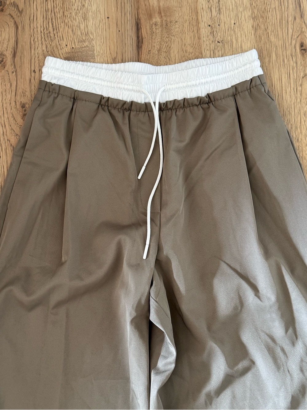 Oak + Fort Taupe Wide Leg Pants Contrast Waistband XS NWT - Picture 5 of 8